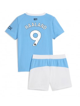 Manchester City Erling Haaland #9 Replika Hemmakläder Barn 2025-26 Kortärmad (+ byxor)